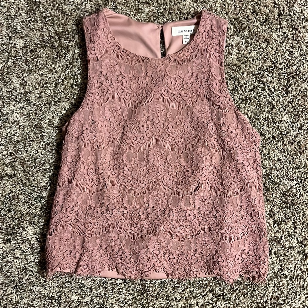 Mauve Lace Crop Top